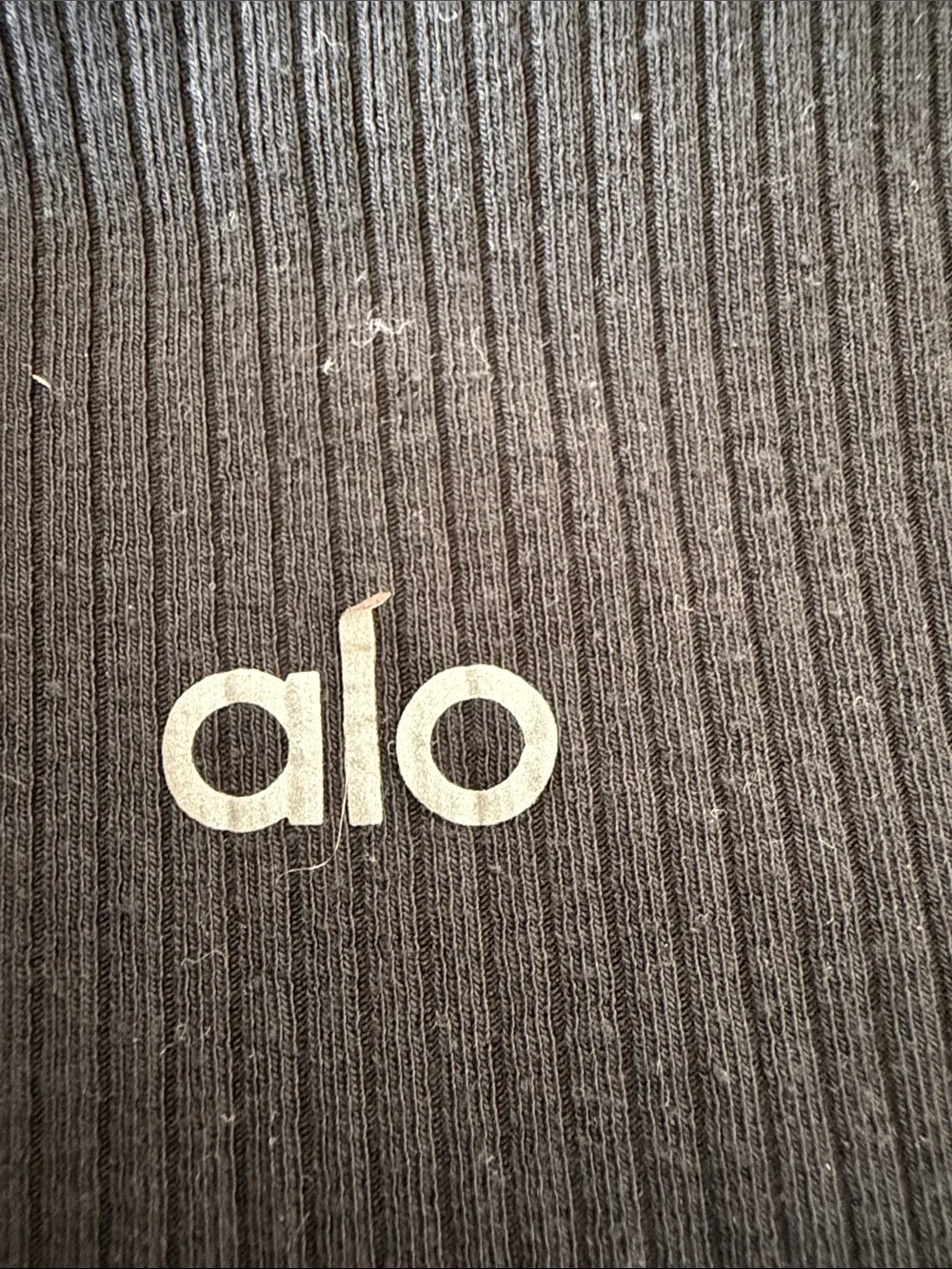 ALO Yoga Black Ribbed Square Neck Tank